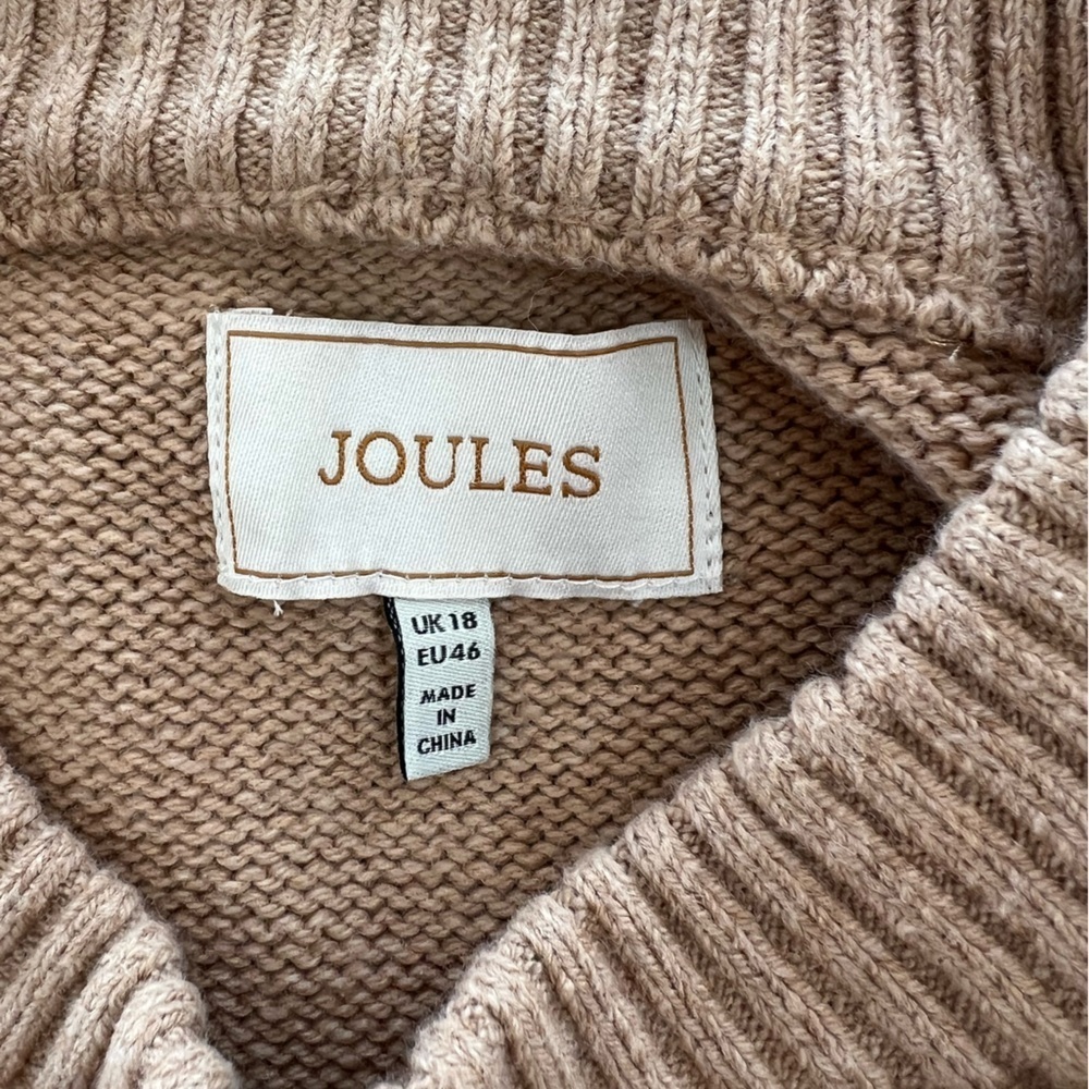 Joules Jack Russell Terrier Dog Crew Neck Pullover Knit Sweater Brown Tan, 14 - Picture 5 of 8